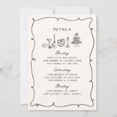 Meet Me In San Francisco Hand Drawn Bachelorette 招待状 (裏面)