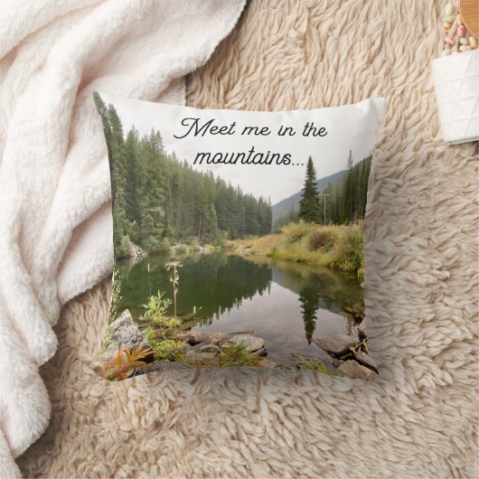 Meet Me in the Mountains Decorative Pillow クッション (ブランケット)