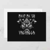 Meet Me In Valhalla Nordic Shirt Runes Vikings ポストカード (正面/裏面)