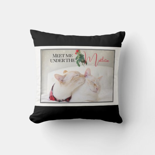 Meet Me Under The Mistletoe Cute Cats クッション (正面)