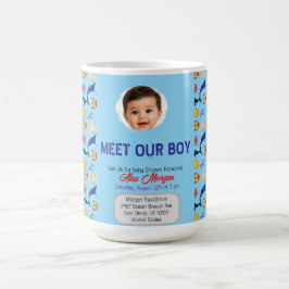 Meet Our Boy バースデー・ベビーシャワー招待状-海の中へ コーヒーマグカップ