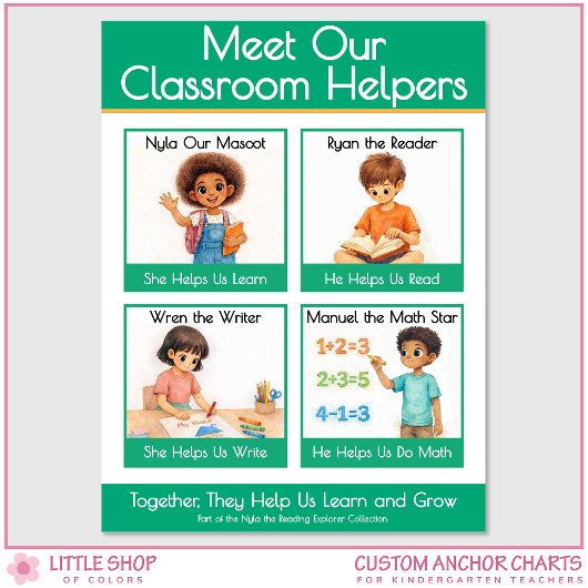 Meet Our Classroom Helpers Teacher Anchor Chart ポスター
