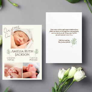 「Meet Our Little One」写真誕生のお知らせカード 案内状