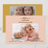 Meet Our Miracle Babies Twin Boys 案内状 (正面/裏面)