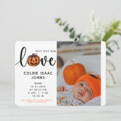 Meet Our New Love Pumpkin Halloweenフォト誕生 案内状 (スタンド正面)