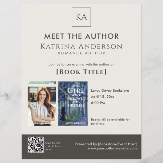 Meet the Author Event Custom Book Signing QR Code チラシ (正面)