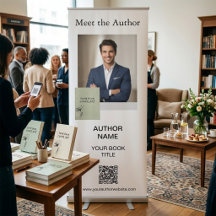 Meet The Author Photo Book Cover QR Code Retractab