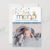 Meet The Mini Blue Baby Birth Announcement Card (正面)