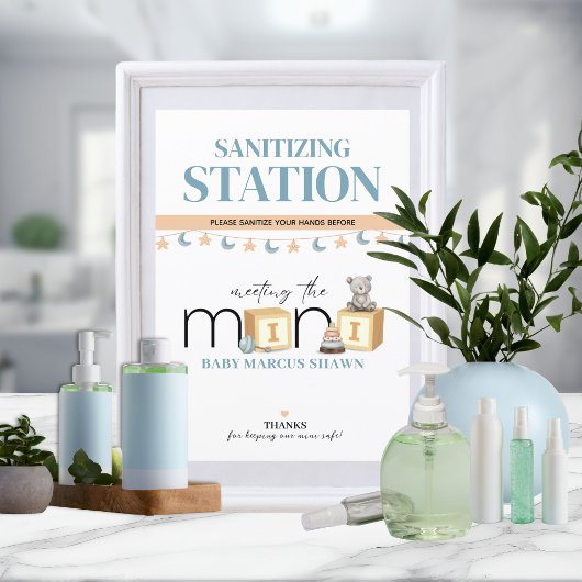 Meet The Mini Blue Sanitizing Station Sign