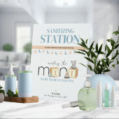 Meet The Mini Blue Sanitizing Station Sign 台座サイン