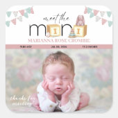 Meet The Mini Pink Baby Stickers スクエアシール (正面)