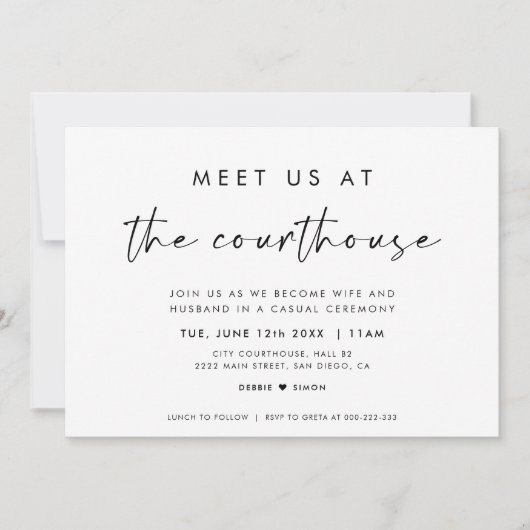 Meet Us At The Courthouse Wedding Invitation 案内状 (正面)