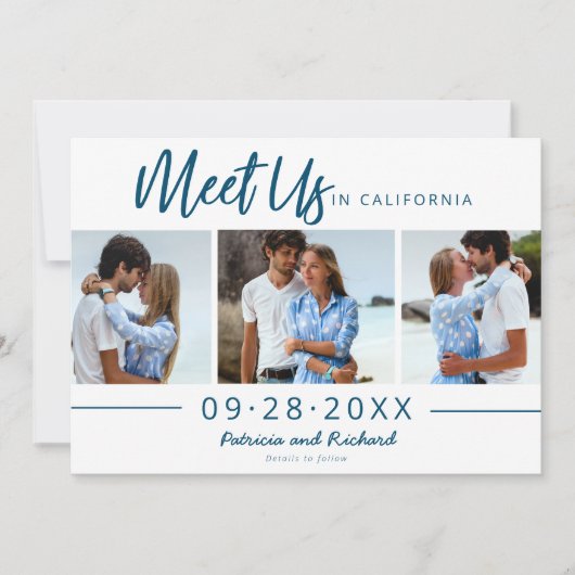 Meet Us In Destination日付3の写真を保存 招待状 (正面)