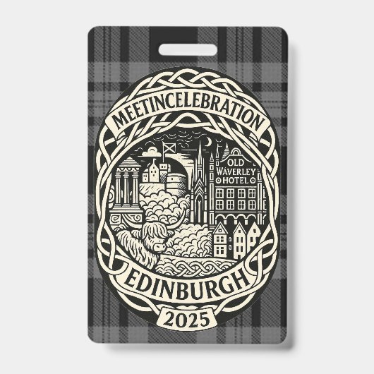 MEETinCelebration Edinburgh – 夜間ラベル バッジ (正面)