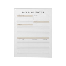 Meeting Notes Memo Planner Notepad ノートパッド