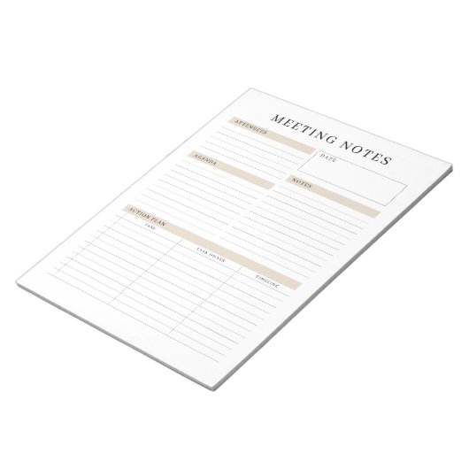 Meeting Notes Memo Planner Notepad ノートパッド (アングル)