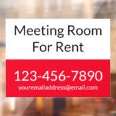 Meeting Room For Rent Red Black White Phone Number ウィンドウサイン (シート2)