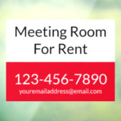 Meeting Room For Rent Red Black White Phone Number ウィンドウサイン (シート3)