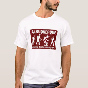 MeetupをハイキングするABQのためのココペリのハイカー Tシャツ