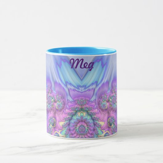 MEG ~光沢3D光沢ピンクパープルブルー マグカップ (中央)