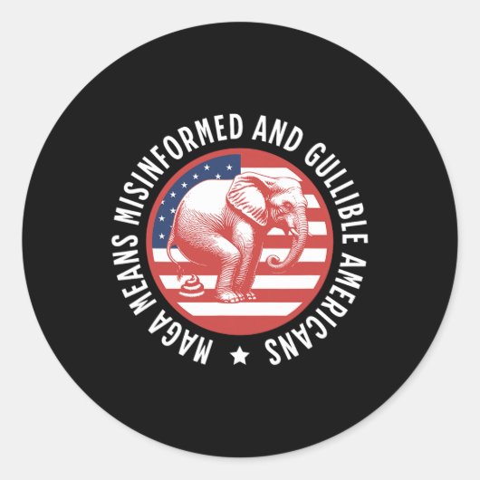 Mega Acronym Misinformed And Gullible Americans An ラウンドシール (正面)