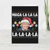 Mega La La La Donald Trump Potus 47 Ugly Christmas カード (正面)