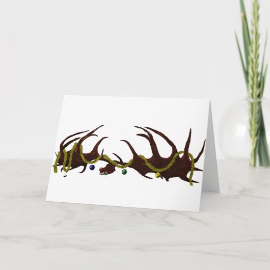 Megalocerosのスカルのクリスマスカード シーズンカード (正面)