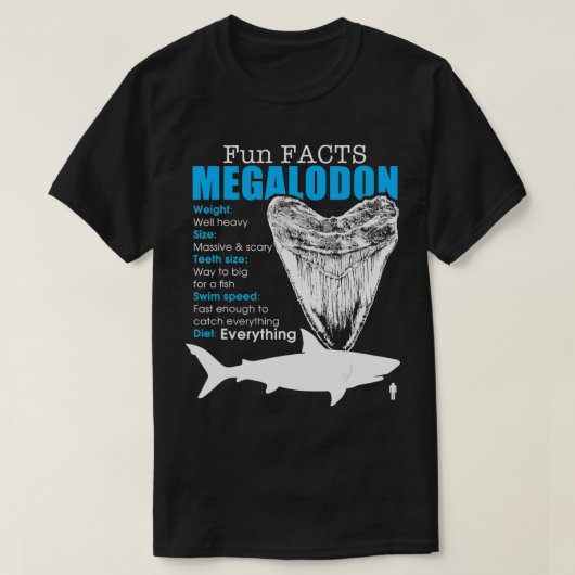 Megalodon gift, funny facts Megalodon Tシャツ (デザイン正面)
