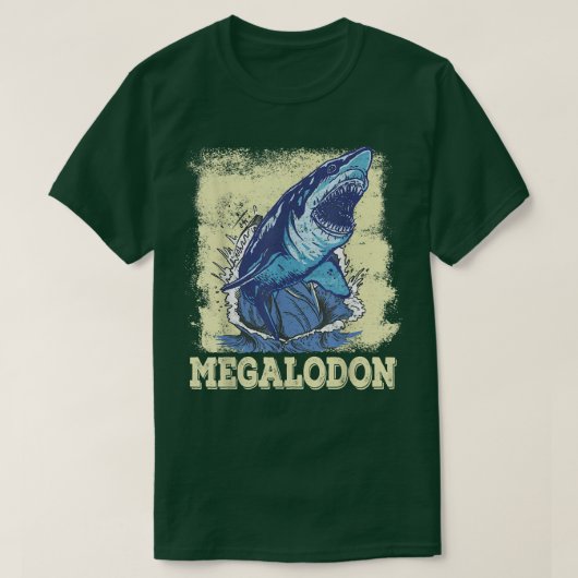 Megalodon Great White Shark Tシャツ (デザイン正面)