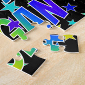 "MEGAN"名、おもしろい"ハッピーバースデー" ジグソーパズル (側面)