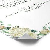 Megan Elegant Roses Signature Drinks Wedding Sign ポスター (角)