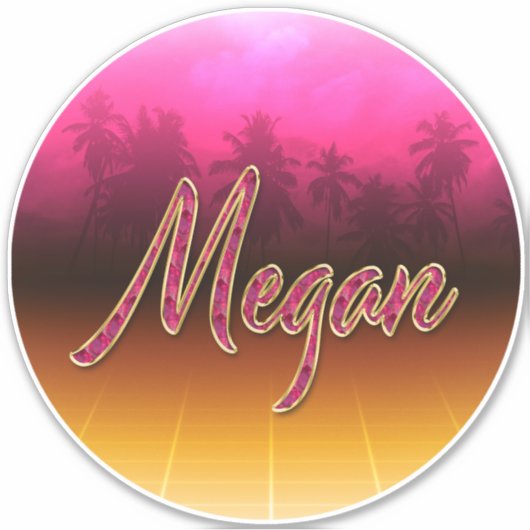Megan Vorname Name golden pink Aufkleber Sticker シール (正面)