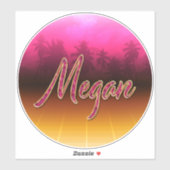 Megan Vorname Name golden pink Aufkleber Sticker シール (シート)