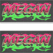 Megan Vorname Name Graffiti Aufkleber Sticker シール (正面)