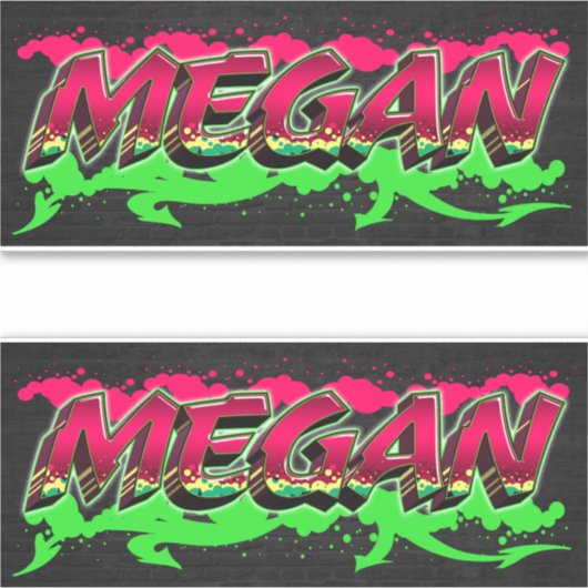 Megan Vorname Name Graffiti Aufkleber Sticker シール (正面)