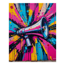 Megaphone Madness: Bold Street Art Energy ポスター