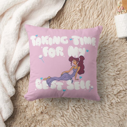 Megara - Taking Time For My Best Self Throw Pillow クッション (ブランケット)