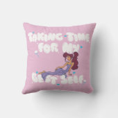 Megara - Taking Time For My Best Self Throw Pillow クッション (裏面)