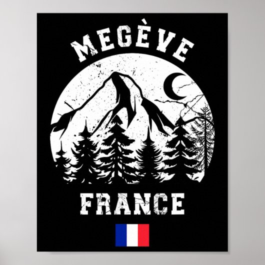Megève France Alps Ski Resort Alpine Skiing French ポスター (正面)