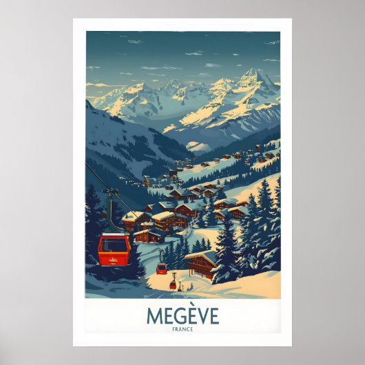 Megève Poster France Ski Print 1 ポスター (正面)