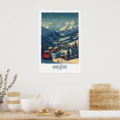 Megève Poster France Ski Print 1 ポスター (キッチン)