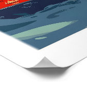 Megève Print France Ski Poster 1 ポスター (角)