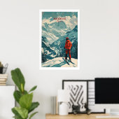 Megève Ski Poster - France 1 ポスター (ホームオフィス)