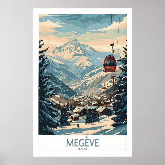 Megève Wall Art Poster - France 1 ポスター (正面)