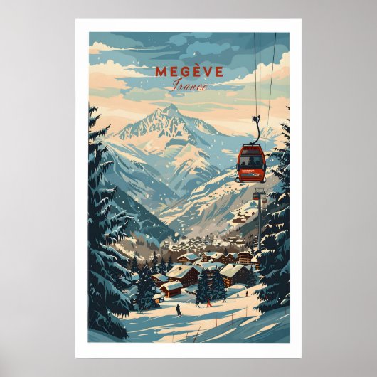 Megève Wall Art Print - France 1 ポスター (正面)