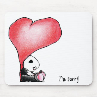 Megg: かわいいパンダ-ハート、私は残念です マウスパッド