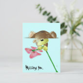 Megg:可愛いテディベアに花が咲恋しく思いたね ポストカード (スタンド正面)