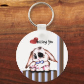 Megg:可愛いバニー – 男の子恋しく思、君、キーチェーン キーホルダー (正面)