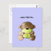 Megg: 悲しいかわいいテディー・ベア-郵便はがき ポストカード (正面/裏面)