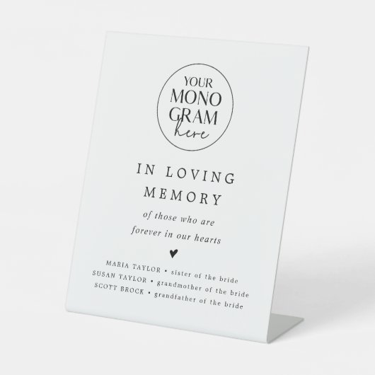 MEGHAN Monogram In Loving Memory結婚's Memorial 台座サイン (正面)